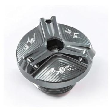 Imagem de Tampa de enchimento de óleo de motor de motocicleta, tampa de reservatório de fluido de freio traseiro compatível com Africa Twin CRF 1100 L CRF1100L Adventure (tampa de enchimento de óleo - cinza)