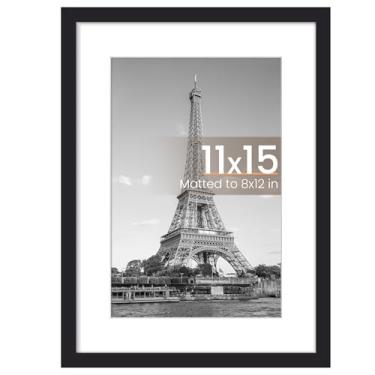 Imagem de upsimples Porta-retrato 28 x 38 cm, exiba imagens 20 x 30 com tapete ou 28 x 38 sem, moldura para pendurar na parede, preta, 1 pacote