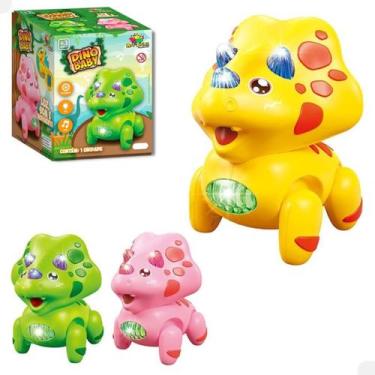 Imagem de Brinquedo Dinossauro Eletrônico 14 cm Rugido Luz e Movimento - Art Bri
