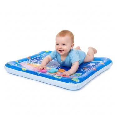 Imagem de Tapete de água Infantil, Tapete Inflável para Crianças Engatinhando e Brincando, Temas do Mundo do Fundo do Mar, Almofada de Água