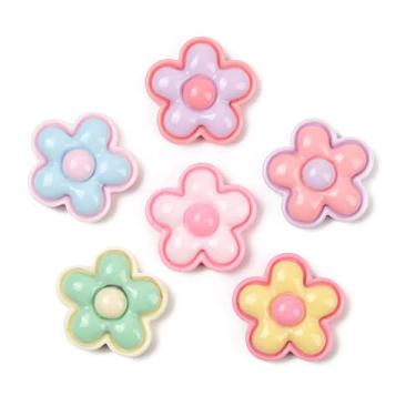 Imagem de Stiesy 200 peças de berloques de geleca de resina de flor esmaltada, contas de cabochão floral em dois tons, sem furos para fazer joias e pingentes de capa de telefone