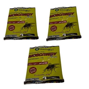 Imagem de Kit C/3 Mata Mosca Varejeira Moscaway Quimiway Isca 25g