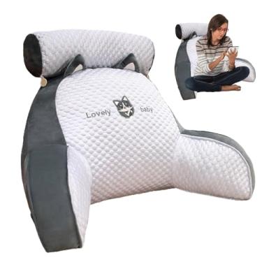 Imagem de Almofadas de costas para sentar na cama | Travesseiro de cama de leitura, travesseiros de suporte para as costas com braços para trabalhar no laptop, ler, jogar, assistir TV