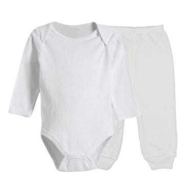 Imagem de Roupa de Bebê Body Manga Longa e Mijão Liso 100% Algodão - Koala Baby,