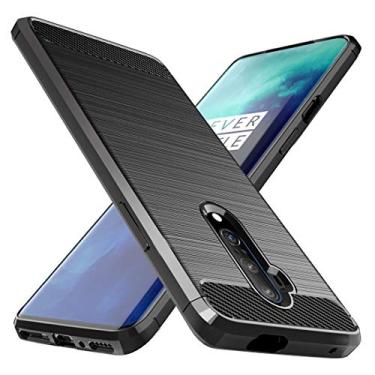 Imagem de Osophter Capa protetora para celular Oneplus 7T Pro com absorção de choque flexível de borracha TPU para One Plus 7T Pro 5G McLaren (preto)