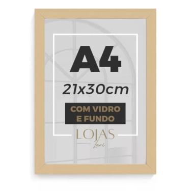 Imagem de Kit 10 Molduras A4 21x30cm Com Vidro Certificado Diploma Foto (Madeira clara)