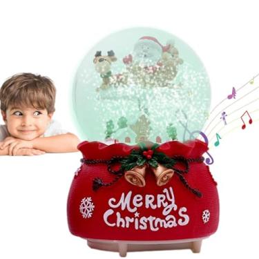 Imagem de Bohany Caixa de música de Natal, globos de neve Natal com caixa de música | Globo de neve musical com luzes LED,Decorações de globo de de, para meninas, mulheres, crianças