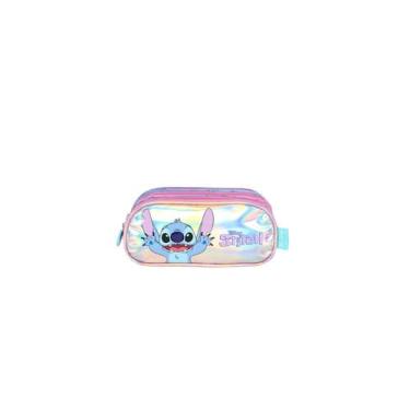 Imagem de Estojo 2 Compartimentos Metálico Luxo Disney Stitch Escolar - Luxcel, 