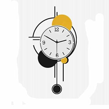 Imagem de AKALNNB Relógio de parede mecânico grande e pêndulo silencioso inrial relógio de parede para casa (D 63,5 cm) (D 63,5 cm) (D 63,5 cm) (D 63,5 cm)