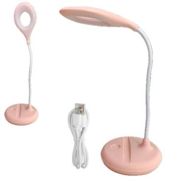 Imagem de Luminária de Mesa Led Flexível Touch Com USB Recarregável - Fx, Rosa