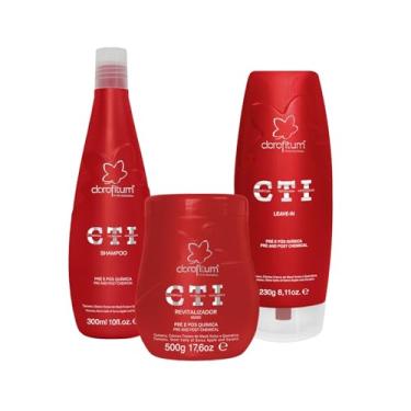 Imagem de Kit CTI Pré e Pós Química com Shampoo 300ml Máscara Revitalizadora 500g Leave-in 230 ml
