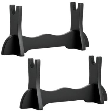 Imagem de FLURSAILE Suporte Para Varinha De 8 Polegadas, Madeira Preta, Mini Espada, Curto Punhal (2 Peças)