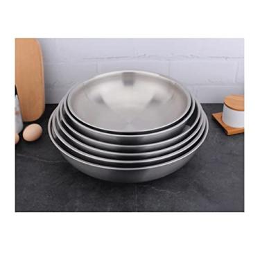 Imagem de Conjunto de 6 peças de panelas e tigelas de aço inoxidável, bandejas de servir para churrasco, tigelas de salada, cozimento para fogão de indução