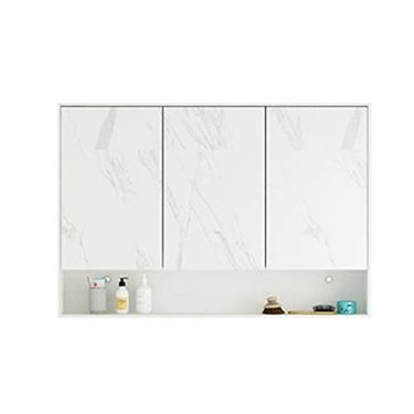 Imagem de Armário suspenso com espelho de parede Armário de espelho com armazenamento de prateleiras Adequado para banheiro, banheiro, banheiro, espelho de estilo simples (tamanho: 80 cm/31,5 polegadas)