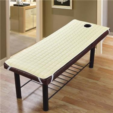 Imagem de 5JJJLOOOPP Colchão antiderrapante para cílios, salão de beleza, spa e tratamento doméstico, conjunto de lençóis de cama de massagem, mesa e colchão (H,190 * 80 cm/75 * 31,5 pol) (A 185 * 70 cm/73