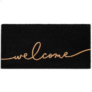 Imagem de THEODORE MAGNUS Tapete de porta – Capacho de coco para entrada externa, tapete de boas-vindas durável com suporte antiderrapante, perfeito para porta da frente e entrada - externo/interno - saudação