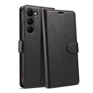 Imagem de Umiup Capa carteira para Samsung Galaxy S24ultra/S24plus/S24, capa flip de couro PU, porta-cartões, capa protetora de luxo, preta, S24plus