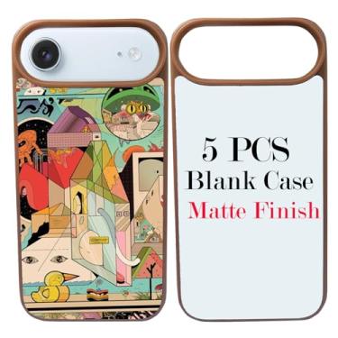 Imagem de JUSTRY 5 peças de capa de telefone em branco sublimação capas compatíveis com iPhone Air, fácil de sublimar DIY 2 em 1 capa 2D de borracha macia para impressão + inserção fosca atacado pacote