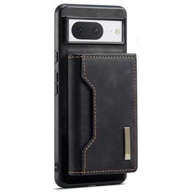 Imagem de Umiup Capa para Google Pixel 8 Pro/Pixel 8, capa carteira de couro PU premium com suporte magnético removível para cartão, capa de telefone com suporte, preta, 8