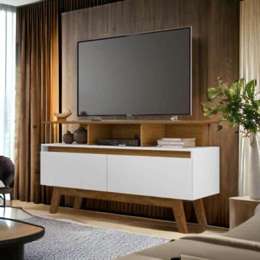 Imagem de Rack com Gavetas Rubi 1,2 Cinamomo e Branco Bechara