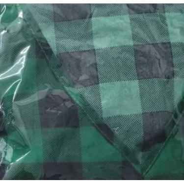 Imagem de Blusa Manga Longa Bufante - CRIS MODAS FASHIONS, quadriculada com verd