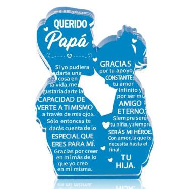Imagem de Placa de Acrílico Yopyame Abrazo Padre e Hija 12x8x1,5 cm