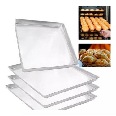 Imagem de Assadeira forma antiaderente alumínio pão pães padeiro padaria estufa 