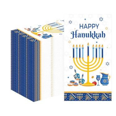 Imagem de Deorfuy Guardanapos descartáveis de Hanukkah, decorações de festa, 100 peças, decoração de guardanapo de papel de chanucá para casa, cozinha, banheiro, casamento, inverno, decorativo, ponta dos dedos