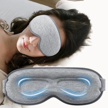 Imagem de Máscara de olho ponderada para dormir - Máscaras para dormir com alça ajustável, extensão de cílios para mulheres e homens, contorno 3D, essenciais de viagem de avião, venda para meditação