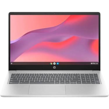Imagem de HP Laptop Chromebook 15a-nb0013dx para estudantes e negócios, tela HD de 15,6 polegadas, processador Intel N200, 8 GB DDR5 RAM, 64 GB eMMC, bateria de até 10 H, sistema operacional cromado, prata