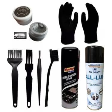 Imagem de Kit Limpeza Anti Estático Esd Pincel Escova Luva Pasta Termica Prata limpa contato