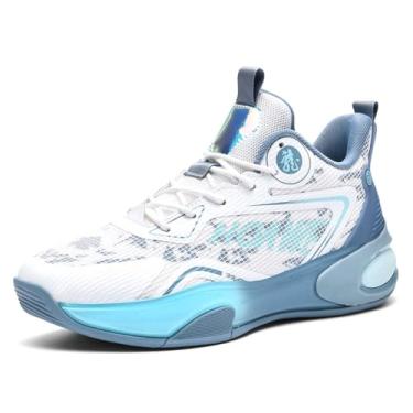 Imagem de Novetra Tênis de basquete masculino malha respirável para treinamento profissional em ambientes internos e externos(Blue,34 BR)