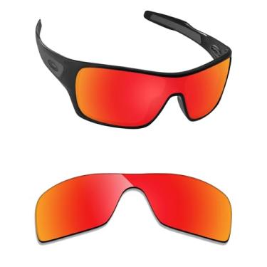 Imagem de Alphax Lentes de reposição não polarizadas espelhadas vermelho fogo para óculos de sol Oakley Turbine Rotor OO9307