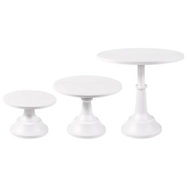 Imagem de Odowalker 3 suportes de bolo branco de metal redondo