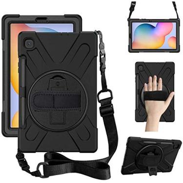 Imagem de Capa Skudo Strap360 para SAMSUNG GALAXY TAB S6 LITE 10.4 Polegadas 2024/2022/2020 - Protetora com Alça Giratória 360°, Suporte de Mão e Alça de Ombro, Proteção Resistente, com Suporte Spen