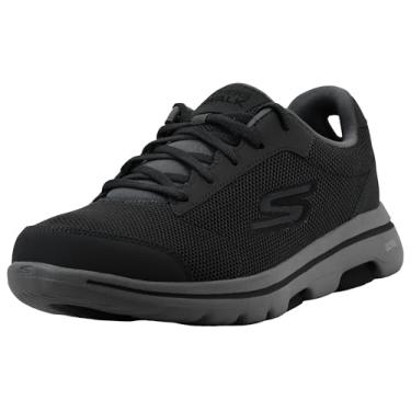 Imagem de Skechers Gowalk 5 Tênis de caminhada masculino de malha atlética com cadarço e desempenho, Carvão/Preto, 39
