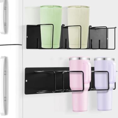 Imagem de HOMEBROS Suporte de copo magnético, suporte magnético de metal para garrafa de água, organizador de copos de geladeira com 6 compartimentos para xícaras, resistente, armazenamento e exibição, 2