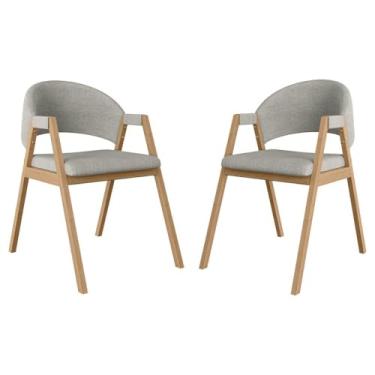 Imagem de Kit 2 Cadeiras Suellen Mesa de Jantar Moderna Tecidos Variados - Balaqui Cor:linho Cinza Claro