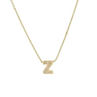 Imagem de 1 conjunto de letras A-Z banhado a prata com colar de diamantes para mulheres, colar feminino, joia fina, presente para mamãe, 48.5cm, Cobre, Sem Pedra Preciosa