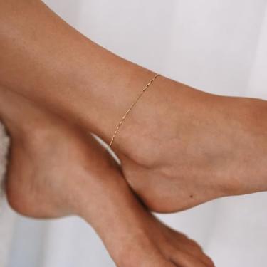 Imagem de Tornozeleira dourada feminina com corrente de semente de melão