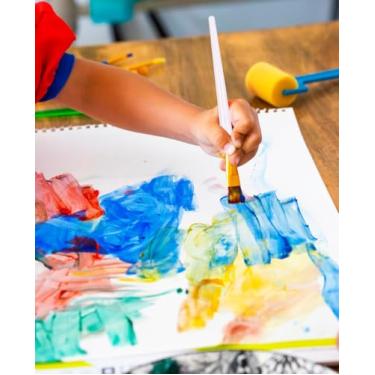 Imagem de Conjunto de pincéis de tinta, 30 peças de pincéis pequenos e planos de nylon para pintura acrílica, pintura a óleo, aquarela, unhas, artista, rosto, artesanato, kits, branco