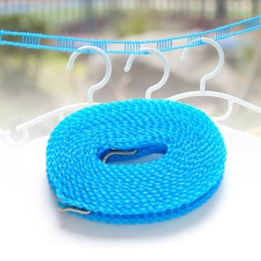 Imagem de Varal de nylon para viagens e acampamento, corda de secagem ajustável resistente ao ar livre com design antiderrapante, linha de roupa portátil para uso interno