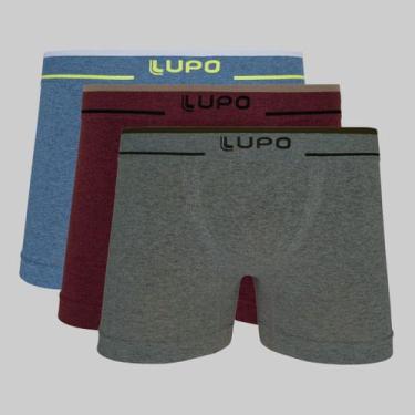 Imagem de Kit 3 Cuecas Lupo Boxer Fio Texturizado Sortidos 00733, Cinza, Marsala
