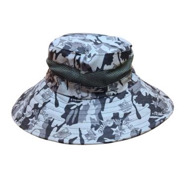 Imagem de Chapéu Camuflado Australiano Canavieiro Respirável Protetor Solar Pesca Trilha Camping Verde
