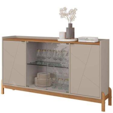 Imagem de Balcao Buffet 50528 Porta De Vidro 168cm Off White Cedro Dcasa Off Whi
