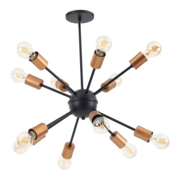 Imagem de PENDENTE SPUTNIK 12 LAMPADAS PRETO/COBRE