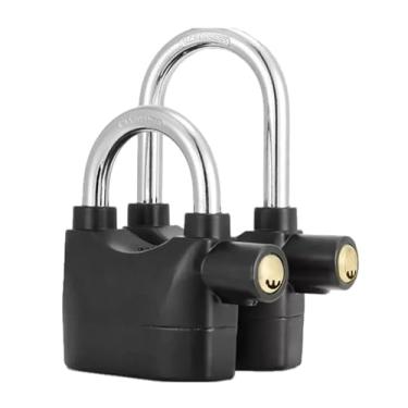 Imagem de Cadeado Com Anti-furto Moto Bicicleta Portão Casa 110db Chaves Baterias (Curto)