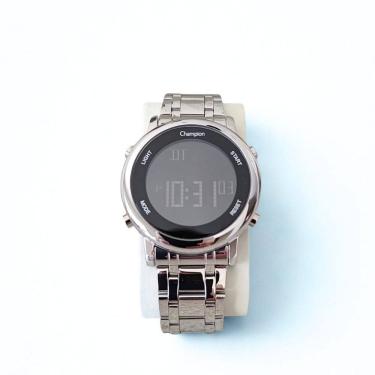 Imagem de Relógio Digital Feminino Champion Prata Cor do fundo Preto