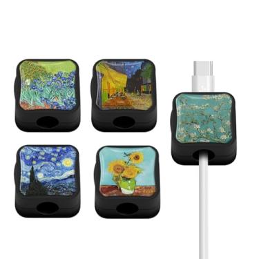 Imagem de WIRESTER Pacote com 5 clipes magnéticos para cabos, gerenciamento de cabos sob a mesa, organizador de cabos de telefone para mesa de cabeceira, suporte de carregador de fio adesivo para casa