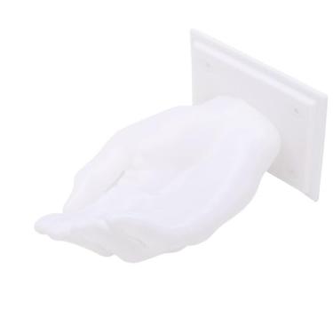 Imagem de Fockety Ganchos de Parede, Gancho de Parede Exclusivo Em Formato de Mão para Armazenamento de Banho de Cozinha Doméstica, Porta-Chaves Decorativo Com 4 Parafusos, Cabide de Chave (Branca)